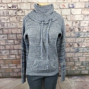 Womens Sweater Blue Knitted Top Cowl Neck Long Sleeve Chesley Size Medium - Picture 1 of 9