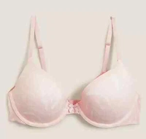 M&S Plunge Bra 38B Light Pink Underwired Sumptiously Soft New with Tags T33/2029 - Picture 1 of 7