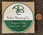 ASHER Brewing CO Brewery STICKER Decal COLORADO Beer LOGO Organic ALES Boulder