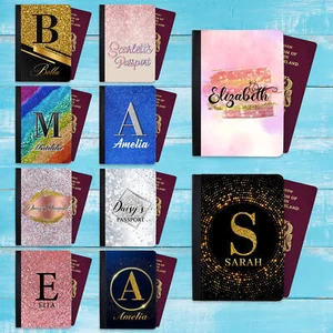 Funda de pasaporte de diseño brillante personalizada cualquier nombre regalo vacaciones 9 - Imagen 1 de 23