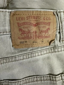Boy's Levi's 502 Regular Taper Chino Khaki Jeans Slightly Stretch Sz 20th 30x32 - Picture 1 of 6