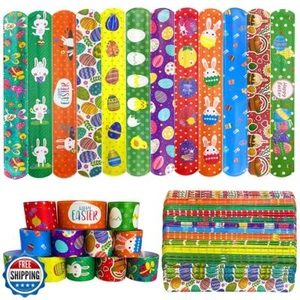JoFAN 48 PCS Easter Slap Bracelets Toys for Kids Boys Girls Toddlers Easter B - Picture 1 of 5