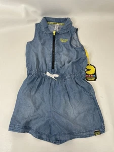 Justice Girls Pacman Chambray Romper Size L Blue - Picture 1 of 6