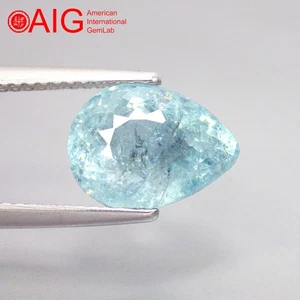 3.41 Ct "AIG" Certified Well-Chosen NATURAL COPPER BEARING PARAIBA TOURMALINE - Picture 1 of 7