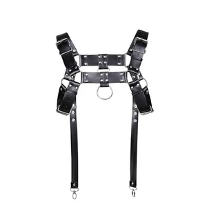 (4JN) LEWE Arnés de pecho de cuero ajustable para hombre Cinturón Correa para el hombro Ropa de club nocturno - Imagen 1 de 12