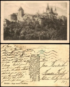 Castillo de Praga Hradschin Hradčany Praha Hradčany 1921 sello esperanto - Imagen 1 de 3
