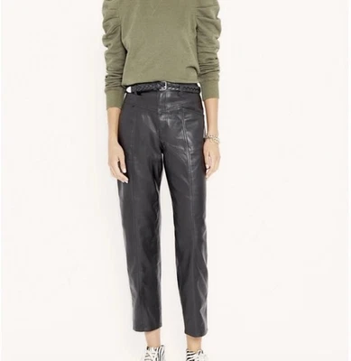 Pantalones veganos Rebecca Minkoff Sandra de cuero sintético negro talla 10 Foto 1 de 4