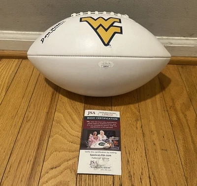 DON NEHLEN SIGNED WEST VIRGINIA MOUNTAINEERS LOGO FULL SIZE FOOTBALL JSA COA - Image 1 of 4
