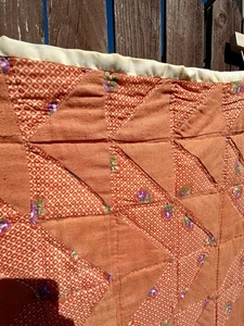 Vintage antike handgefertigte handgenähte Decke fliegende Gänse 74” x 62” - Bild 1 von 24