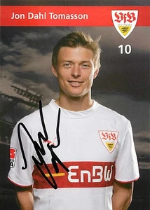 Jon Dahl Tomasson Original Autogrammkarte VfB Stuttgart - ca.11cm x 15cm - Bild 1 von 2