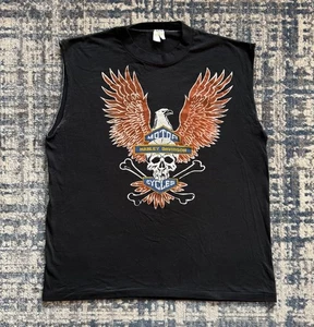 Vintage 80er Harley Davidson Motorcycles Eagle Skull T-Shirt XL 3D Emblem Biker - Bild 1 von 8