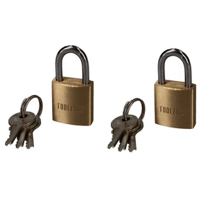 2 x 50mm Brass Padlock Heavy Duty Shed Garage Chain Security Lock - Picture 1 of 1