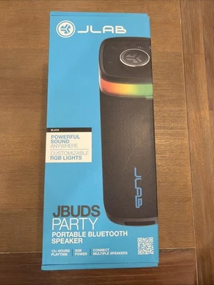 JLab JBuds Party Portable Bluetooth Speaker System - 30 W RMS - Black - 60 Hz to - Image 1 of 4