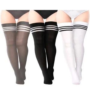 Bencailor 3 Pairs Plus Size Womens Thigh High Socks over the Knee Stockings E... - Picture 1 of 7