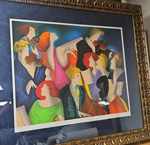 Linda Le Kinff Serigrafie eines Orchesters gerahmt HC 3 von 50 RAR - Bild 1 von 9
