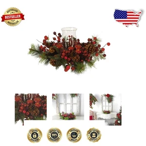 Vibrant Red Candle Holder 17.5” for Indoor & Outdoor Festive Celebrations - Picture 1 of 8