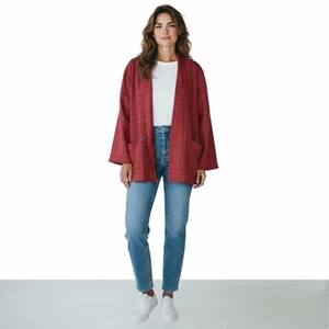 Windsor rot-schwarz kariertes Leinensakko - Bild 1 von 6