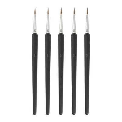 5 Pcs Detail Paint Brushes 12mm Pointed Tip (2), Black - Image 1 of 4