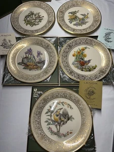 Lenox Birds of Your Garden Plate Set (5) Edward Marshall Boehm Songbird 22k Gold - Picture 1 of 16