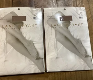 2 Pair Lane Bryant Daysheer Invisible Reinforced Toe Pantyhose, Beige Size C - Picture 1 of 5