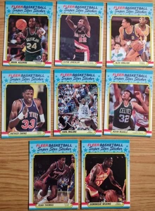 (8) 1988-89 Fleer🏀Stickers Cards Karl Malone Patrick Ewing Clyde Drexler 🇺🇸🏆 - Picture 1 of 10