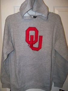 Adidas OU Football Sooners Gray Hoodie Jacket Boys Youth Size 14 / 16 NWT  - Picture 1 of 1