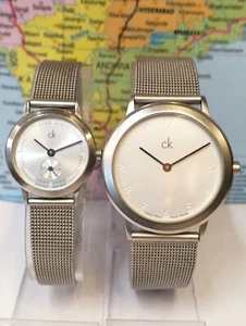 CALVIN KLEIN 2 PIECE MEN'S & WOMEN'S SWISS QUARTZ FULL WORKING, ALL ORG. VTG. - Picture 1 of 24