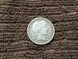 1914 D Barber Quarter - Picture 1 of 2
