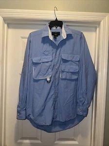 Orvis Shirt Mens M Lt Blue Open Air Ventilated Casting Fishing Long Sleeve - Picture 1 of 8