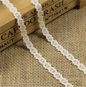 Cinta de costura artesanal de cinta nupcial de boda con adornos de encaje bordado flores de ganchillo de 15 yardas - Imagen 1 de 3