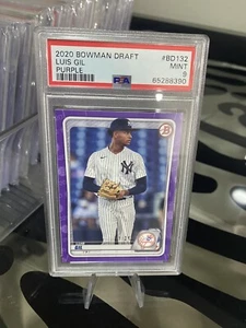2020 Bowman Draft Baseball Luis Gil Base Paper Purple /250 PSA 9 - Bild 1 von 1
