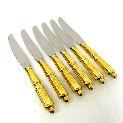 Auerhahn Tatjana Gold Besteck 6 Kuchenmesser Obstmesser 17 cm Chambly - Bild 1 von 4