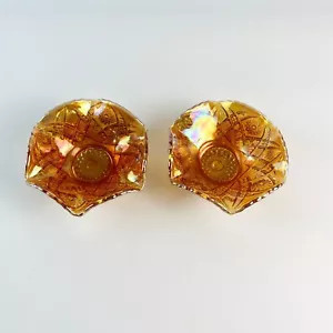 Par De Colección de 2 Cuencos de Vidrio de Carnaval de Caléndula Imperial Hobstar y Arches Berry - Imagen 1 de 5