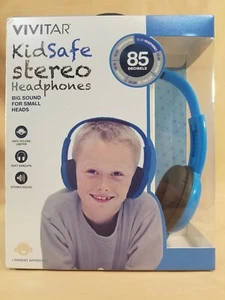 Vivitar KidsTech KidSafe Stereo Wired Headphones BLUE Children Safe 85dB Volume - Picture 1 of 12