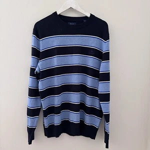 GANT Mens Long Sleeve Merino Wool Blend Pullover Sweater - Striped - Size XL - Picture 1 of 10