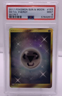 Pokémon TCG Metal Energy Sun & Moon Base Set 163/149 Holo Secret Rare PSA 9 - Image 1 of 2