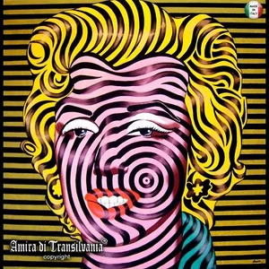 Marilyn Monroe Ritratto Pop Art Optical Dipinto Arte Contemporanea Amira Artista - Picture 1 of 24