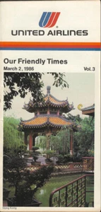 United Airlines system timetable 3/2/86 [308UA] Buy 4+ save 25% - Picture 1 of 1