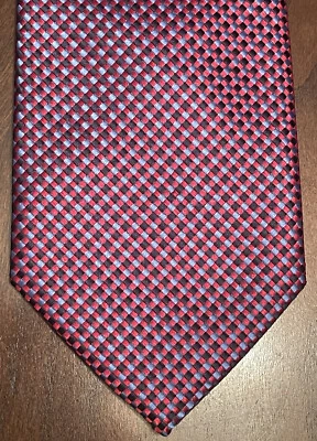 Corbata Croft & Barrow roja azul negra hecha a mano 100 % seda para hombre hecha en China Foto 1 de 4