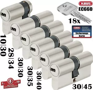 6x Zylinder Abus Schließanlage EC660 Wendeschlüssel Gleichschließend mit Karte - Picture 1 of 5