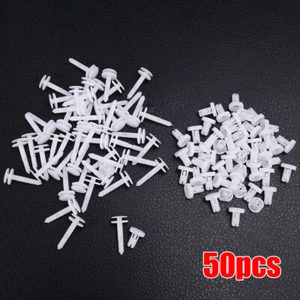 50x Car Push Type Retainer Clips Door Trim Panel White For GM Truck Chevrolet - Picture 1 of 12