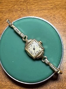 Orologio da polso Bulova Art Deco donna cocktail quadrante e cinturino diamantati 17j 6BC, FUNZIONANTE - Foto 1 di 7