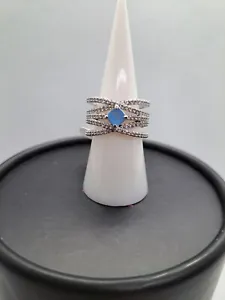 Bomb Party Ring Size 8 Rbp7185 She's Fire And Ice LC Ocean Blue Quartz  - Picture 1 of 3