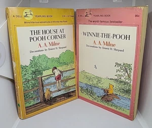 Winnie The Pooh by A. A. Milne 2 Book Lot Vintage 1974 Dell Yearling - Picture 1 of 12