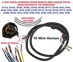 Suzuki Outboard Motor ROMCON WIRE HARNESS 36620-92E00 87D20 95302 DT40C DT175 - Picture 1 of 6