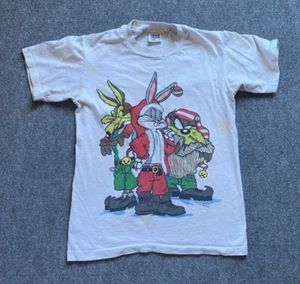 Looney Tunes 90s WB Crew Santa Single Stitch T-Shirt L 1993 Youth - Bild 1 von 9