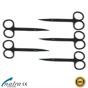 5 X Iris scissors Curved micro serrated surgical medical 12 cm - Picture 1 of 4