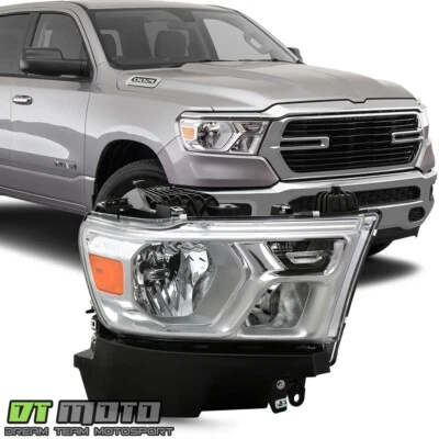 2019-2022 Ram 1500 Halogen w/ Chrome Bezels Headlight Headlamp RH Passenger Side - Image 1 of 4