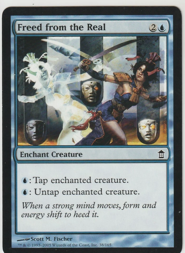 Magic The Gathering 1x FREED FROM THE REAL - MTG Blue Saviors Of Kamigawa NM - Image 1 of 1