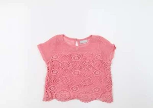 Matalan Girls Pink Cotton blend T-Shirt Size 8 Years - Picture 1 of 12